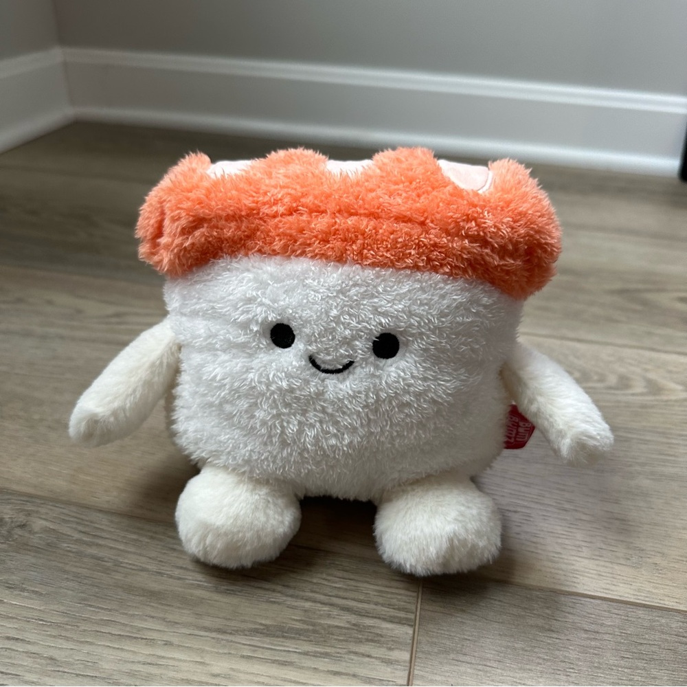 Smiling Sushi Plush Toy - Orange and White